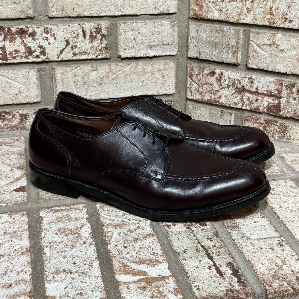 Allen Edmonds Brandywood Men's Oxford Shoes Dark Brown with Oxblood Lace Up 11.5 - Picture 2 of 8